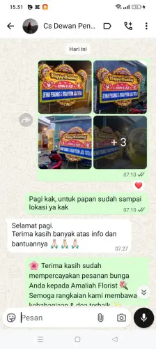 Testimonial Papan Bunga Pernikahan cibogo girang